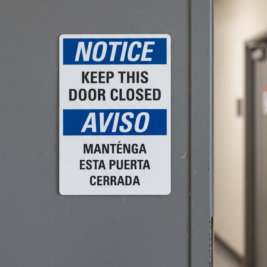 Keep This Door Closed/Mantenga Esta Puerta Cerrada - Image 2