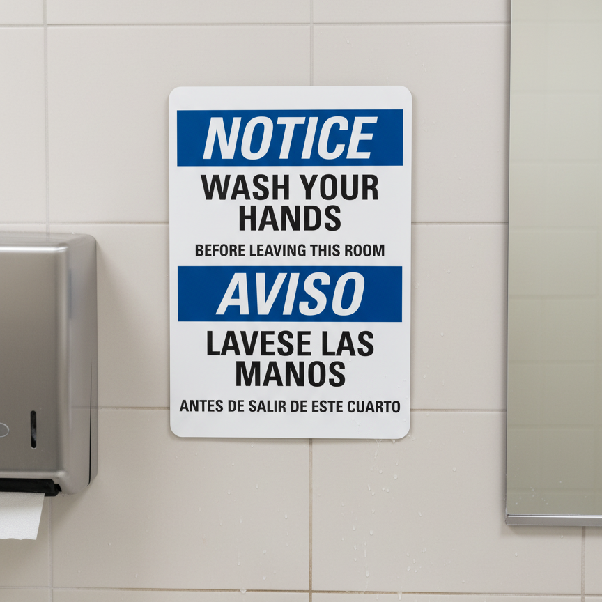 Wash Your Hands Before Leaving This Room/