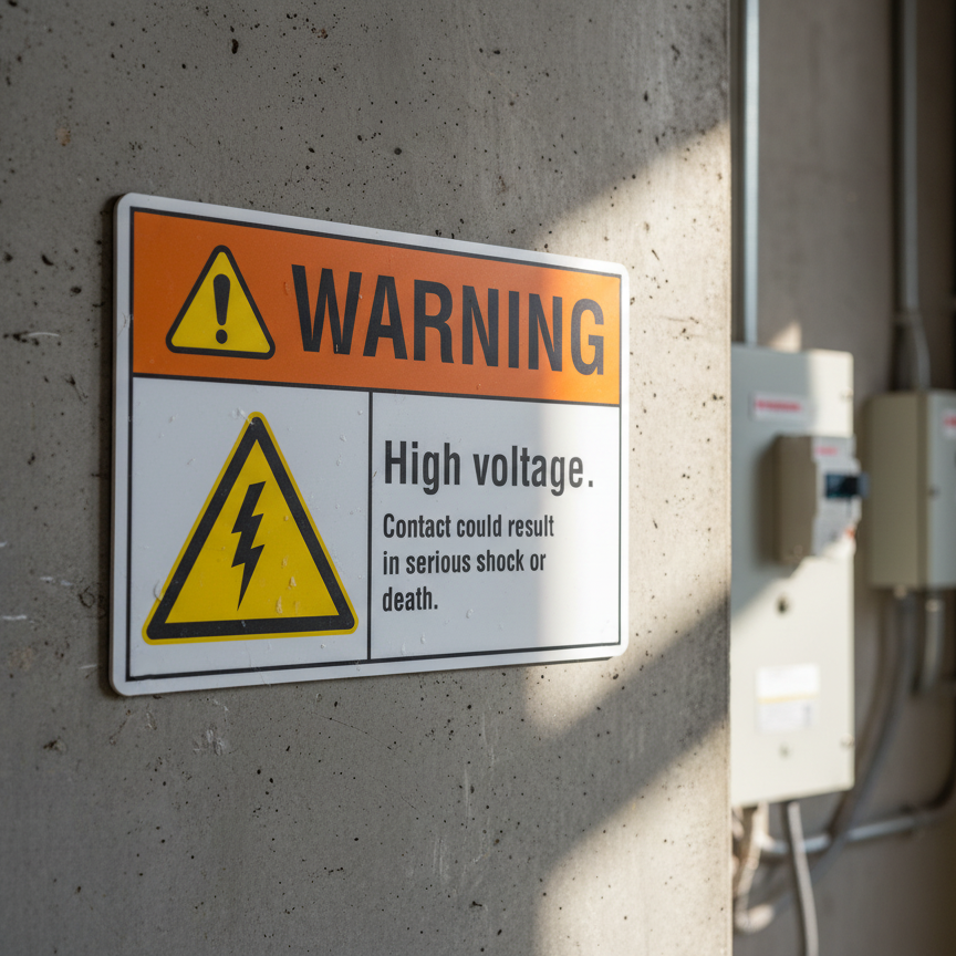 Warning High voltage. Contact could result in serious