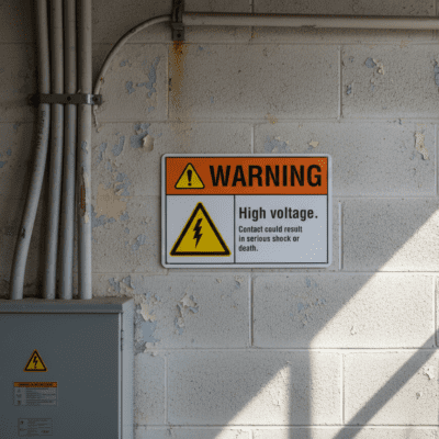 Warning High voltage. Contact could result in serious