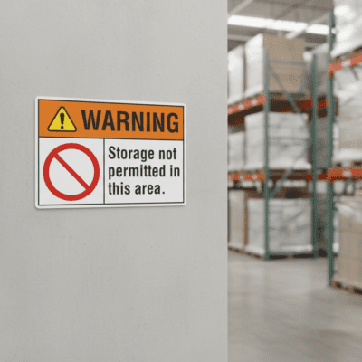 Warning Storage not permitted in this area.