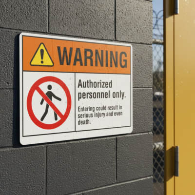 Warning Authorized personnel only. Entering could