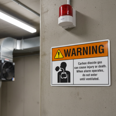 Warning Carbon dioxide gas can cause injury or death.