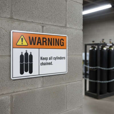 Warning Keep all cylinders chained