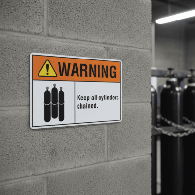 Warning Keep all cylinders chained