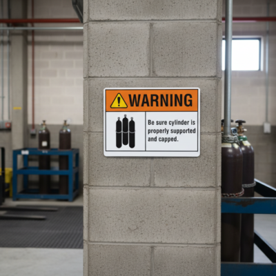 Warning Be sure cylinder is properly supported and