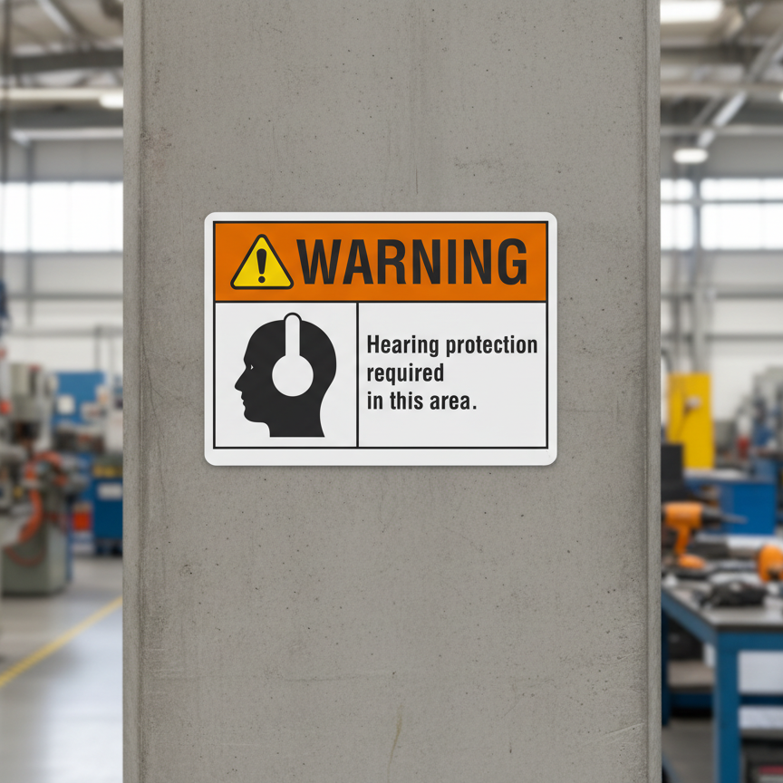 Warning Hearing protection required in this area - Image 2