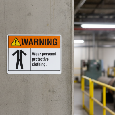 Warning Wear personal protective clothing