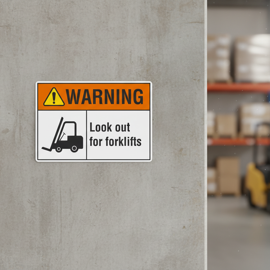 Warning Look out for forklifts
