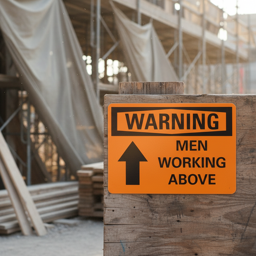 Warning Men working above - Image 2