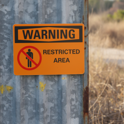 Warning Restricted area