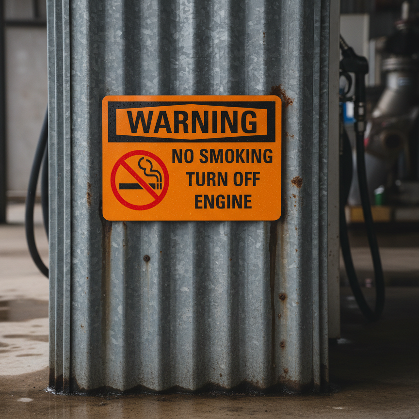 No smoking turn off engine English - Image 2