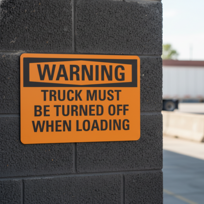 Warning Truck must be turned off when loading