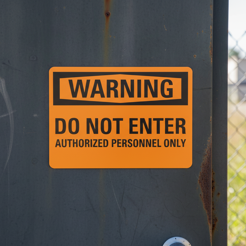 Warning Do not enter authorized personnel only