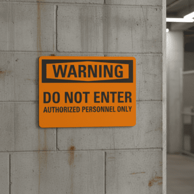 Warning Do not enter authorized personnel only