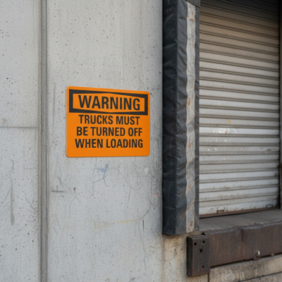 Warning Trucks must be turned off when loading