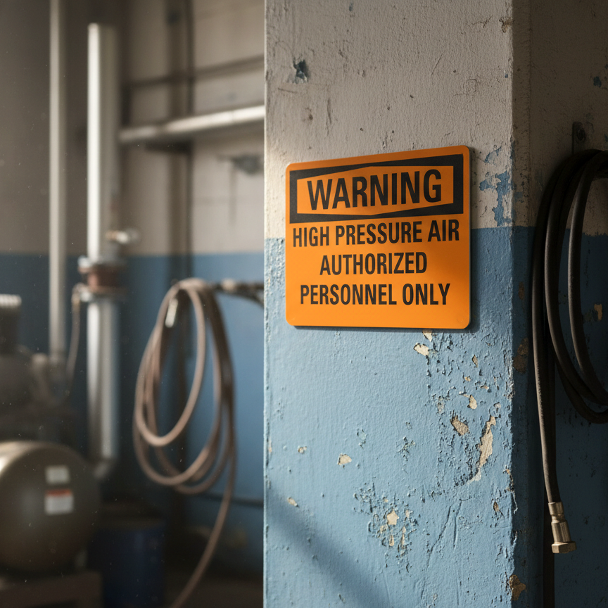 Warning High pressure air authorized personnel only - Image 2