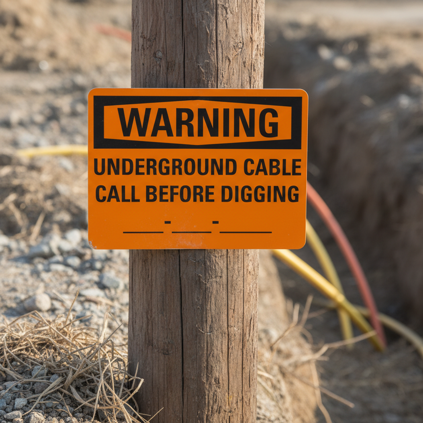 Warning Underground cable call before digging ___- - Image 2