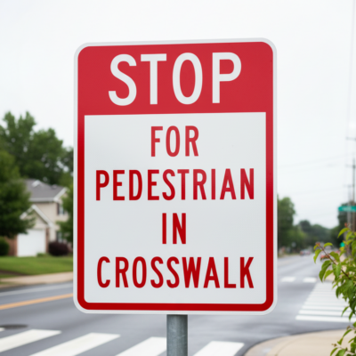 Stop For Pedestrian In Crosswalk