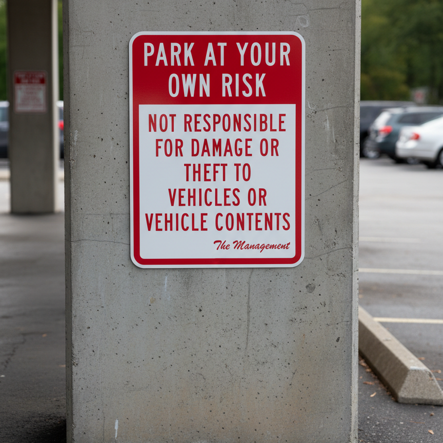 Park At Your Own Risk Not Responsible For Damage - Image 2