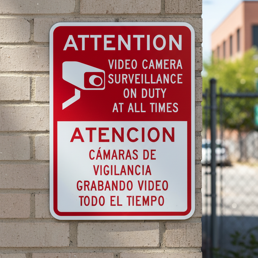 Attention Video Camera Surveillance On Duty - Image 2