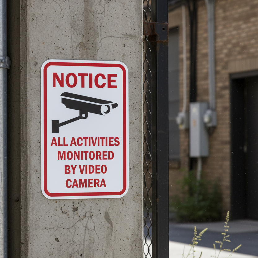Notice All Activities Monitored By Video Camera