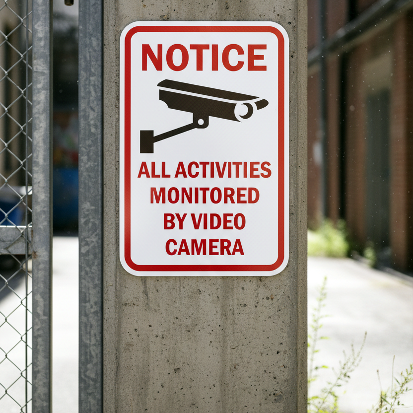 Notice All Activities Monitored By Video Camera - Image 2