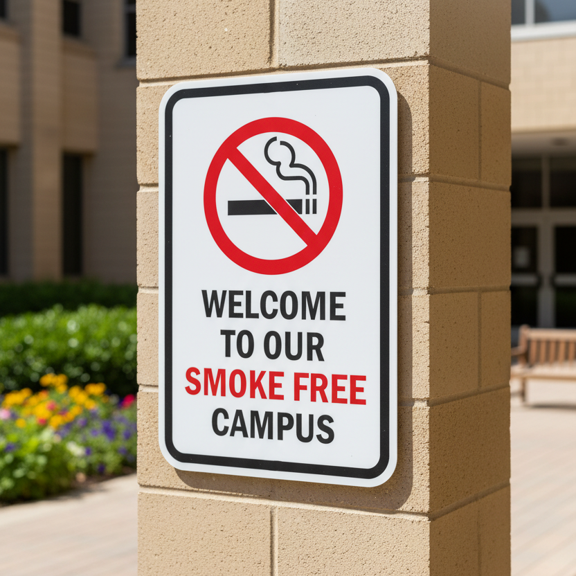 Welcome To Our Smoke Free Campus (W/Sym)
