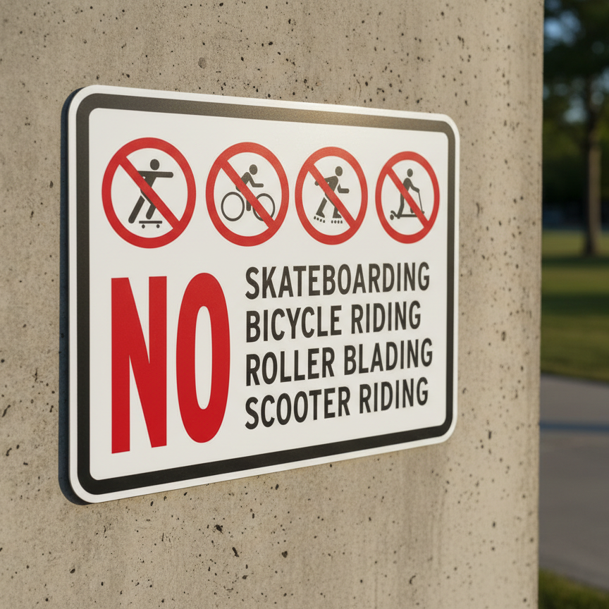 No Skateboarding Bicycle Riding Roller Blading Scooter - Image 2