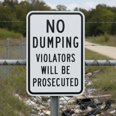 No Dumping Violators Will Be Prosecuted