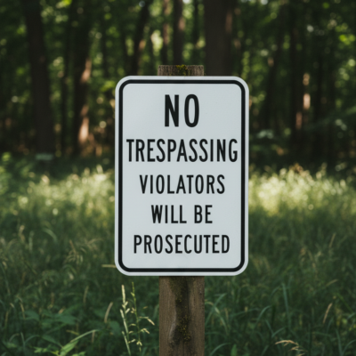 No Trespassing Violators Will Be Prosecuted