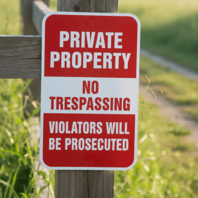 Private Property No Trespassing Violators Will