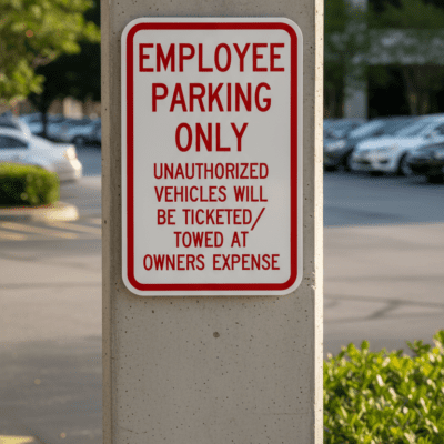 Employee Parking Only Unauthorized Vehicles