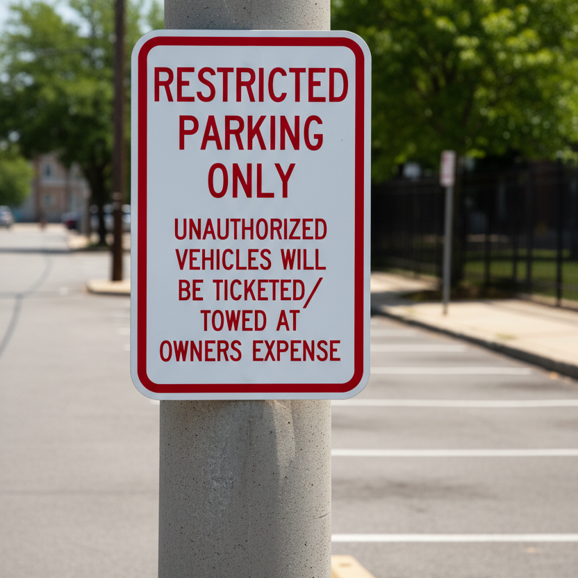 Restricted Parking Only Unauthorized Vehicles - Image 2