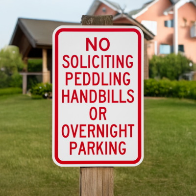 No Soliciting Peddling Handbills Or Overnight