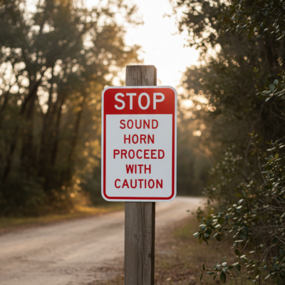 Stop Sound Horn Proceed With Caution