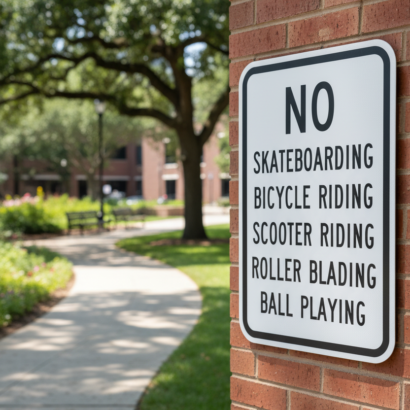 No Skateboarding Bicycle Riding Scooter Riding Roller