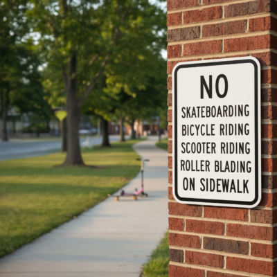 No Skateboarding Bicycle Riding Scooter Riding Roller