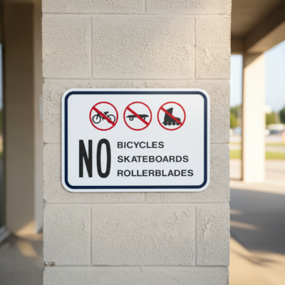 No Bicycles Skateboards Rollerblades (W/Symbols)