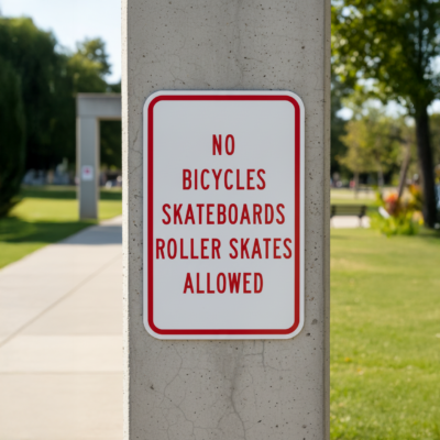 No Bicycles Skateboards Roller Skates Allowed