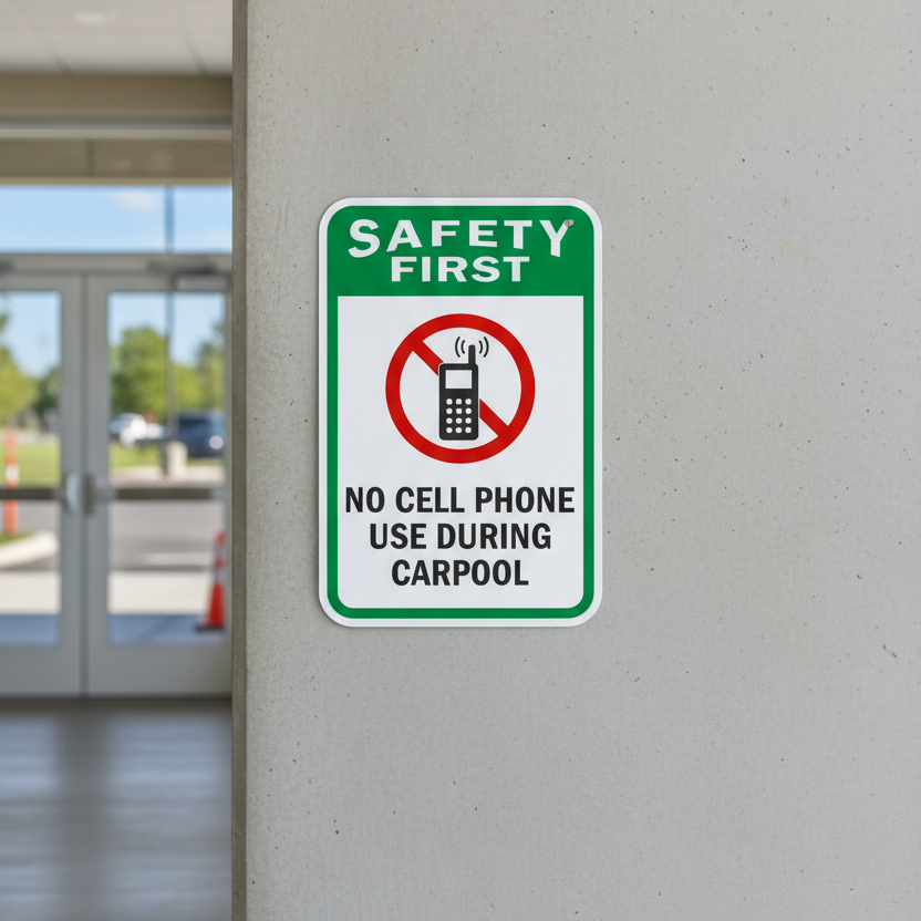Safety First (sym) No Cell Phone Use During Carpool - Image 2