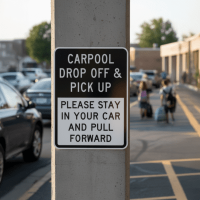 Carpool Drop Off & Pick Up Please Stay In Your Car And Pull