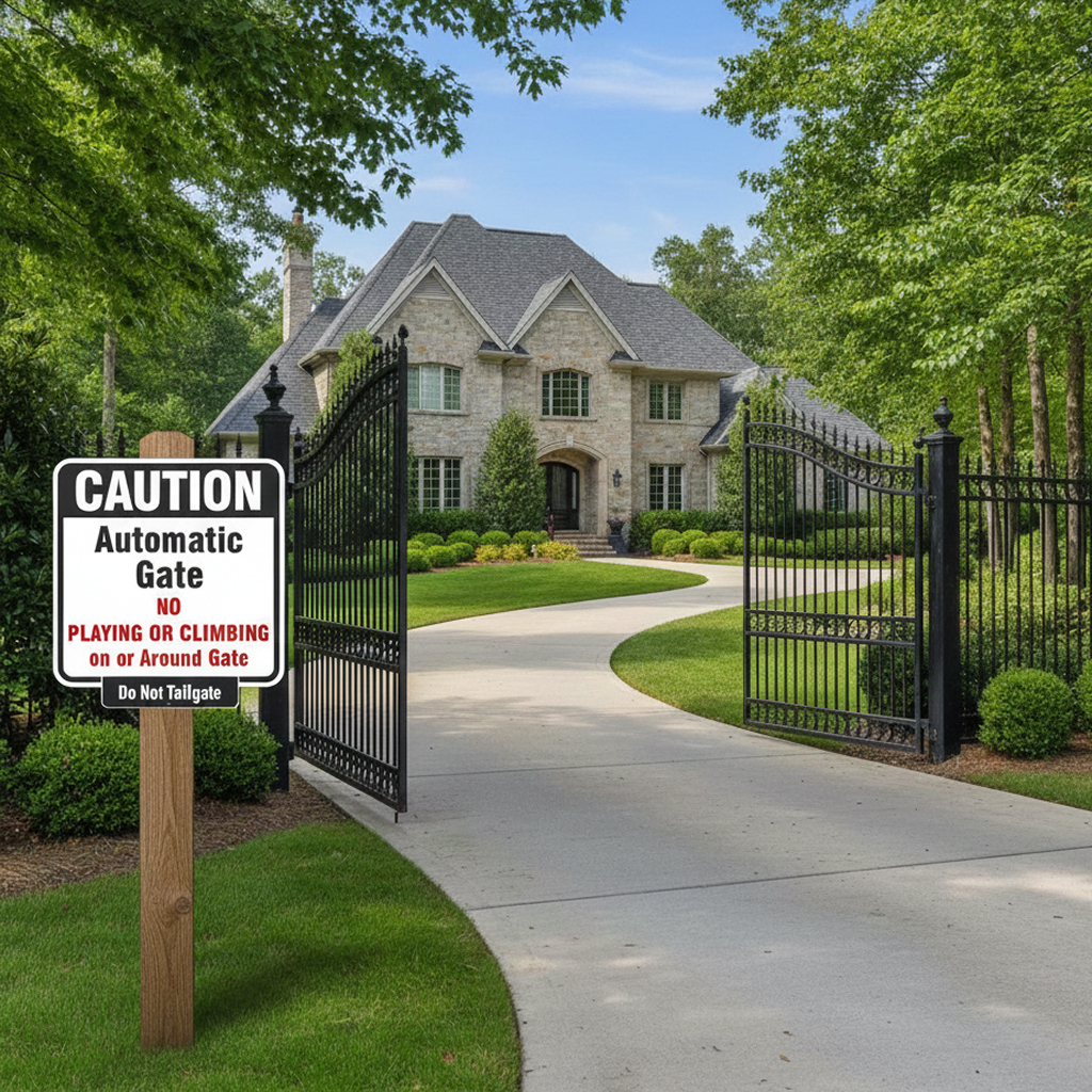 Caution Automatic Gate No Playing Or Climbing