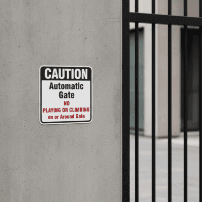Caution Automatic Gate No Playing Or Climbing