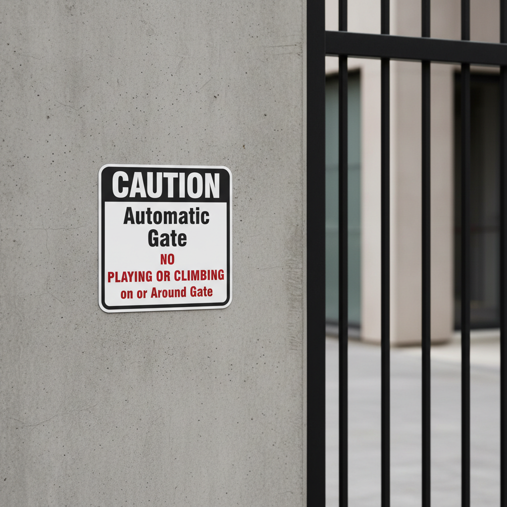 Caution Automatic Gate No Playing Or Climbing - Image 2
