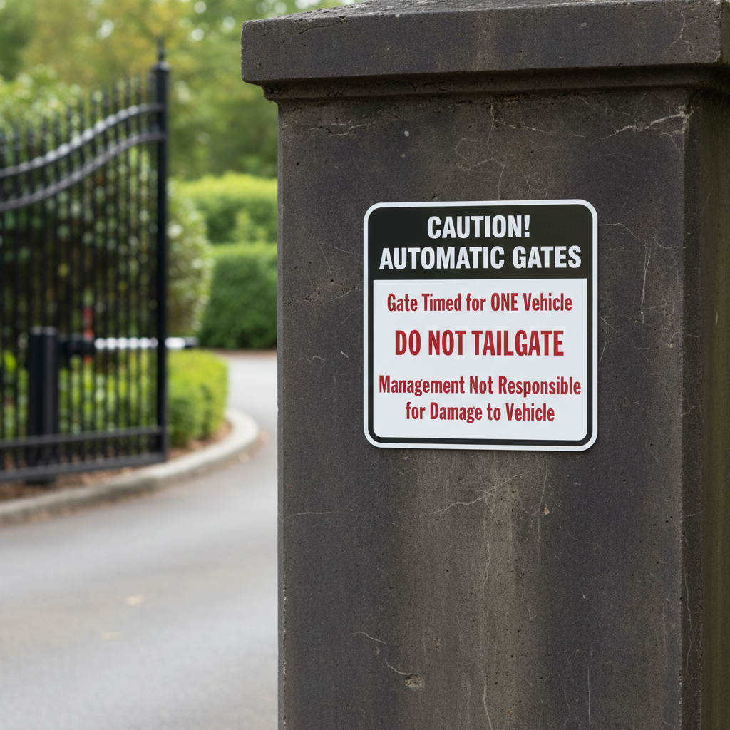 Caution Automatic Gates Gate Timed For One - Image 2