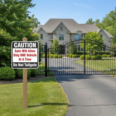 Caution Gate Will Allow Only One Vehicle At