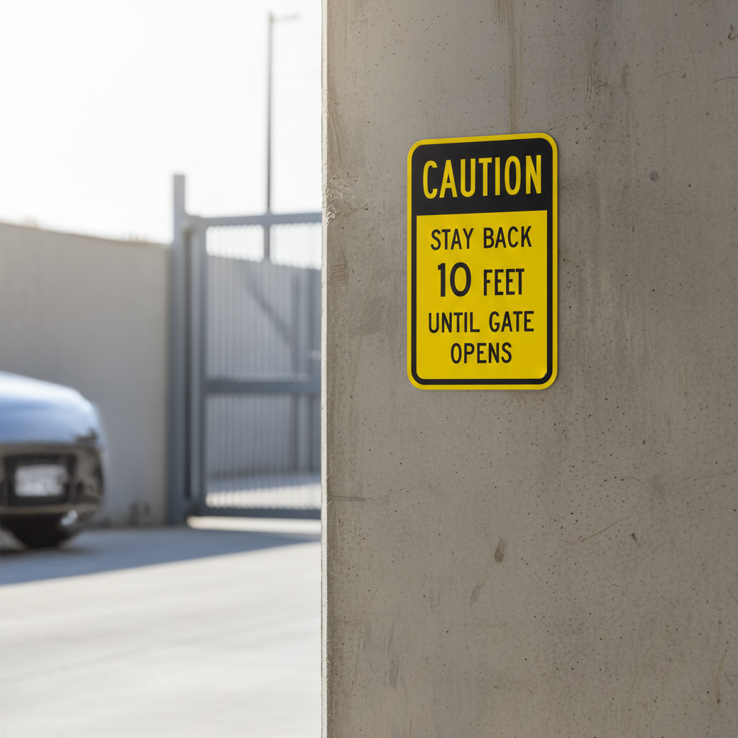 Caution Stay Back 10 Feet Until Gate Opens - Image 2