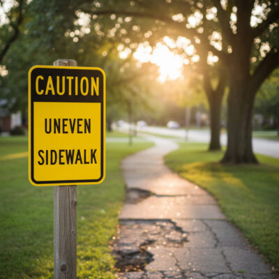 Caution Uneven Sidewalk
