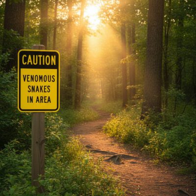 Caution Venomous Snakes In Area